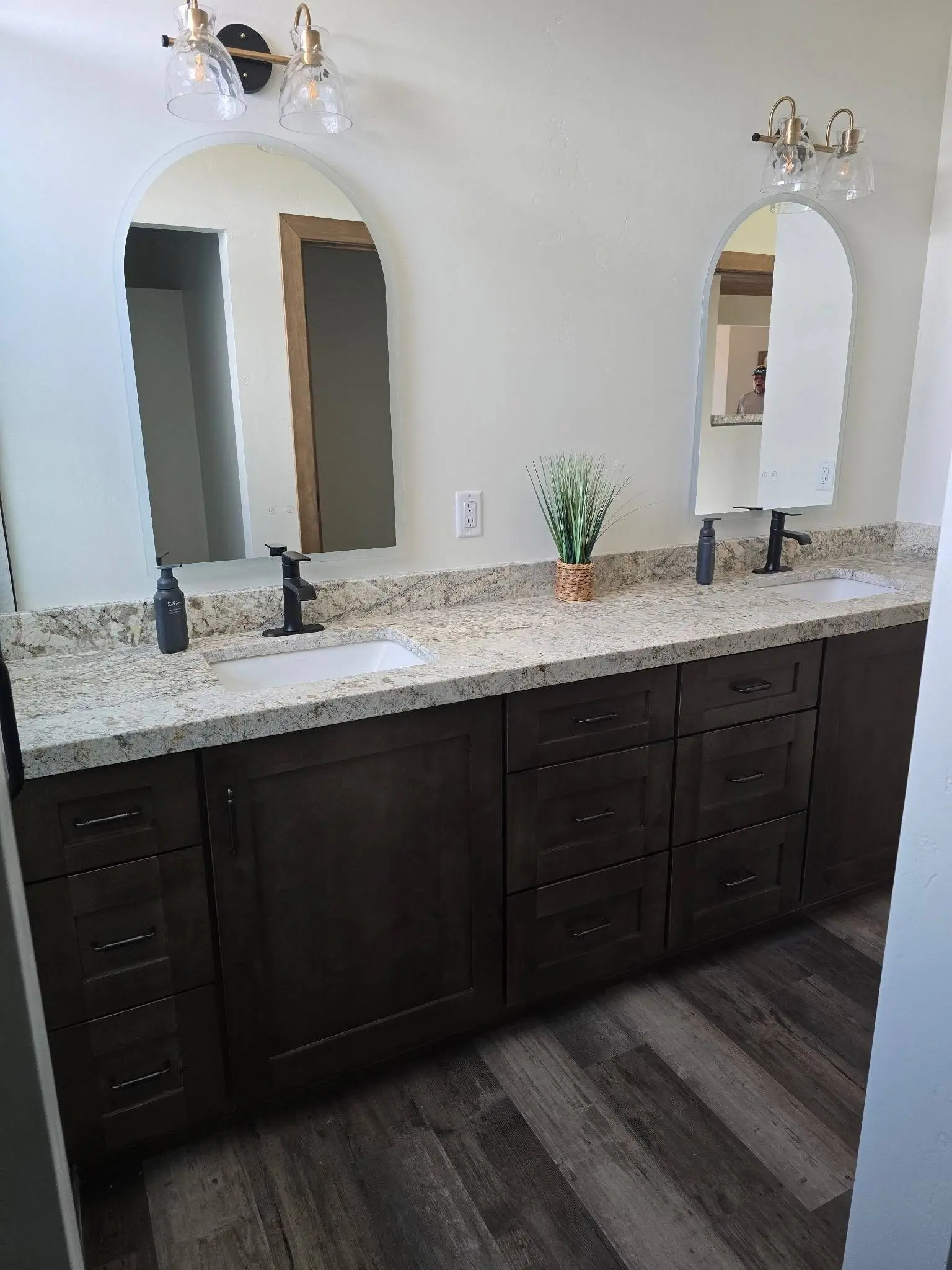 Double sink bathroom vanity cabinets installed by DC Cabinets in Show Low, AZ